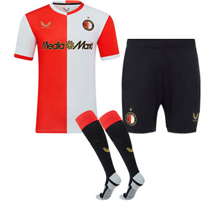 Feyenoord thuistenue 2025/2026 rood wit met gouden accenten