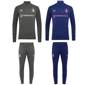 Feyenoord trainingspak 2025/2026 grijs en donkerblauw met roze