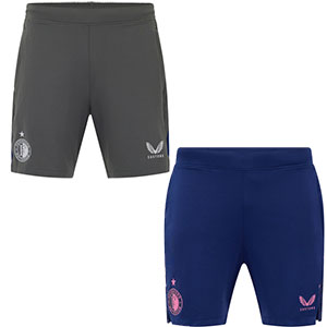 Feyenoord trainingsshort 2025/2026 grijs en donkerblauw met roze